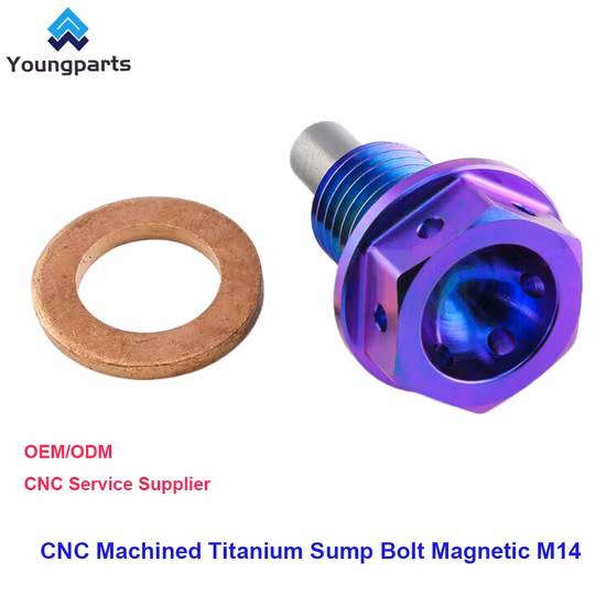 Magnetic M14 Sump Bolt Made From CNC Machined Titanium