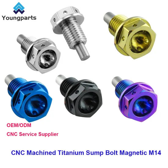Magnetic M14 Sump Bolt Made From CNC Machined Titanium