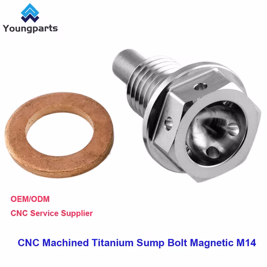 Magnetic M14 Sump Bolt Made From CNC Machined Titanium