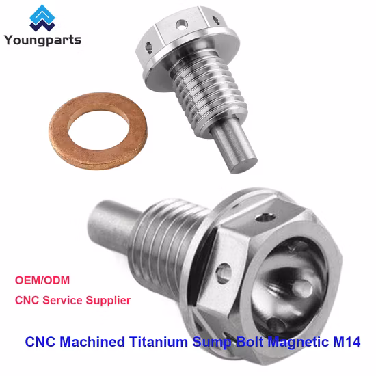 Magnetic M14 Sump Bolt Made From CNC Machined Titanium