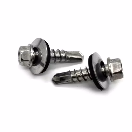 El mejor tornillo Fabricantes de China Tornillo de titanio pintado en color Tornillos para techos de metal Tornillos para techos autoperforantes de cabeza hexagonal con brida